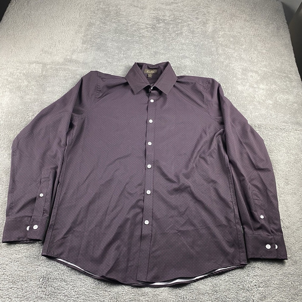 Tasso‎ Elba Long Sleeve Button Up Shirt Mens Medium Red/ Brown
